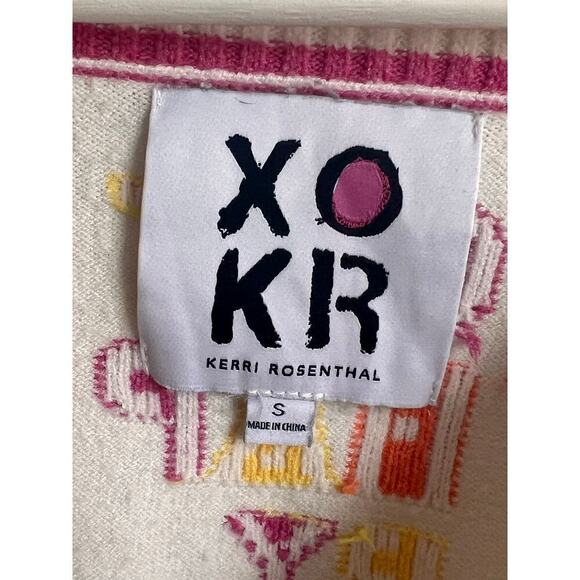 Kerri Rosenthal Get Happy Preppy V Neck Striped Soft Sweater Women's Size S - Picture 5 of 10